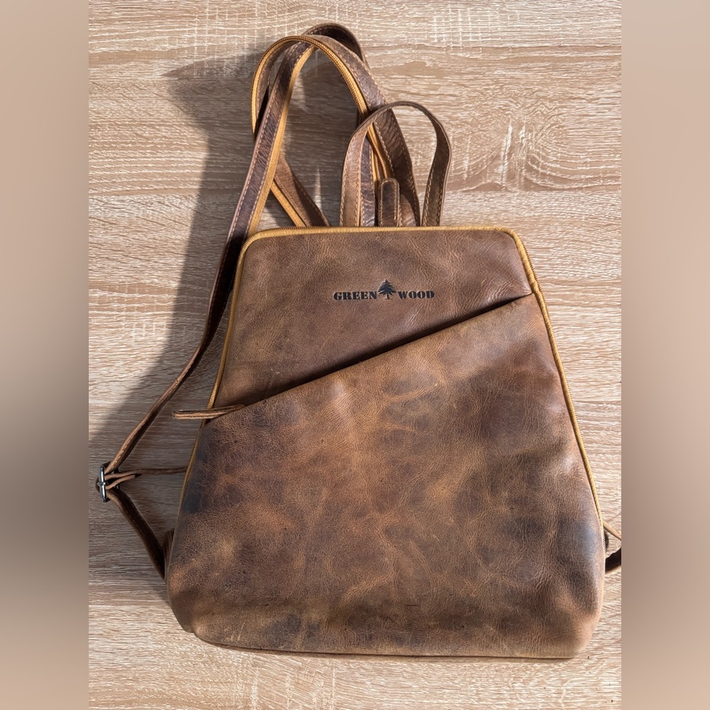 Green Wood Mini Backpack